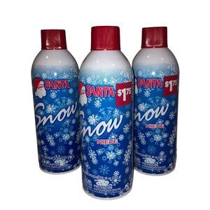 Lot of 3 Santa Fake Snow Spray Flocking Tree & Window Christmas 9 and 10 oz